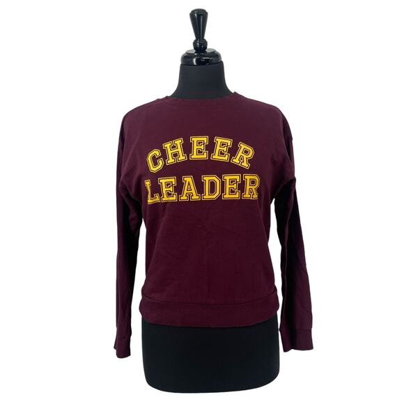 H&M Tops - H&M Divided Women's Maroon Gold "Cheer Leader" Sweatshirt Size Small S